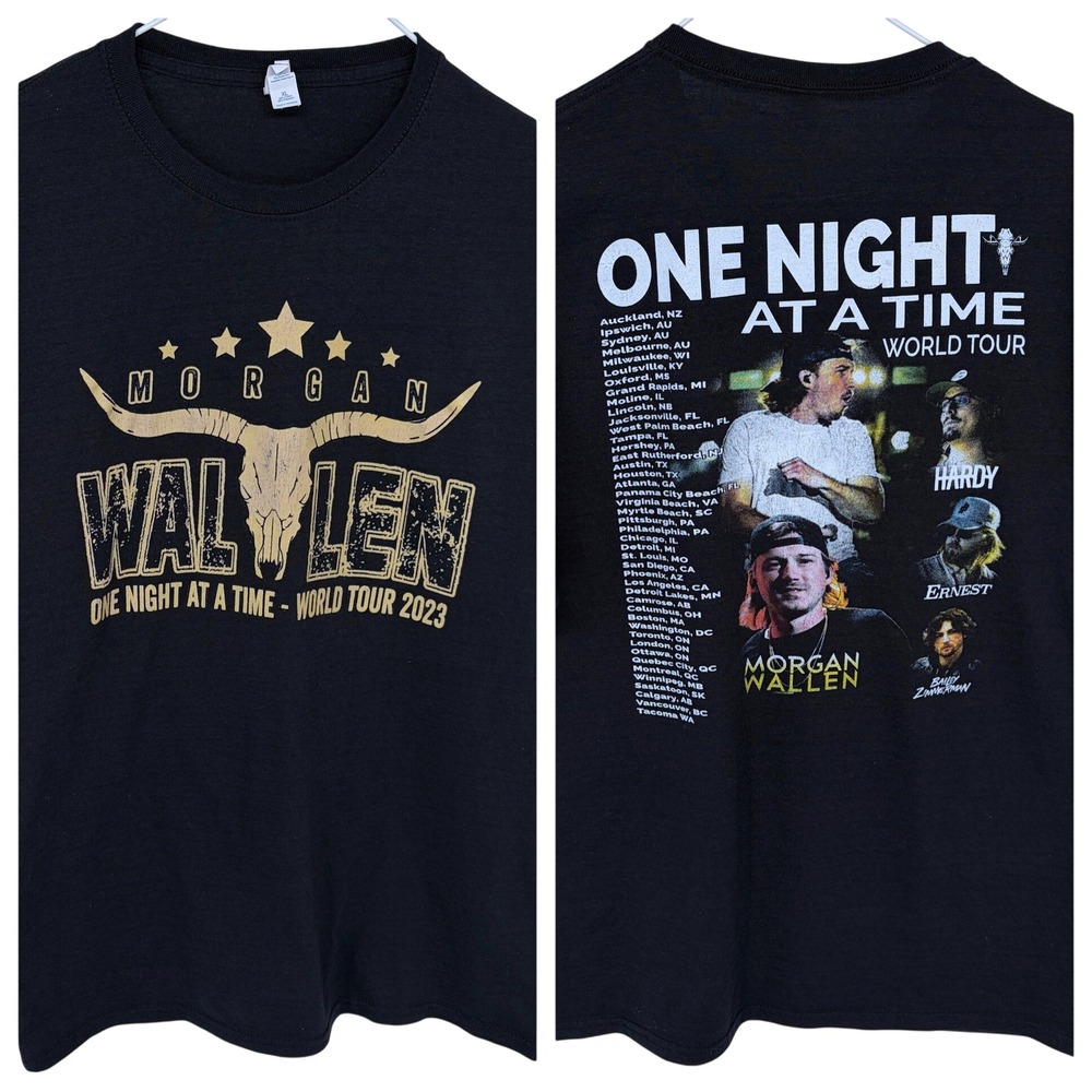 Morgan Wallen One Night‎ at a Time 2023 Graphic T Shirt XL Black Country Music
